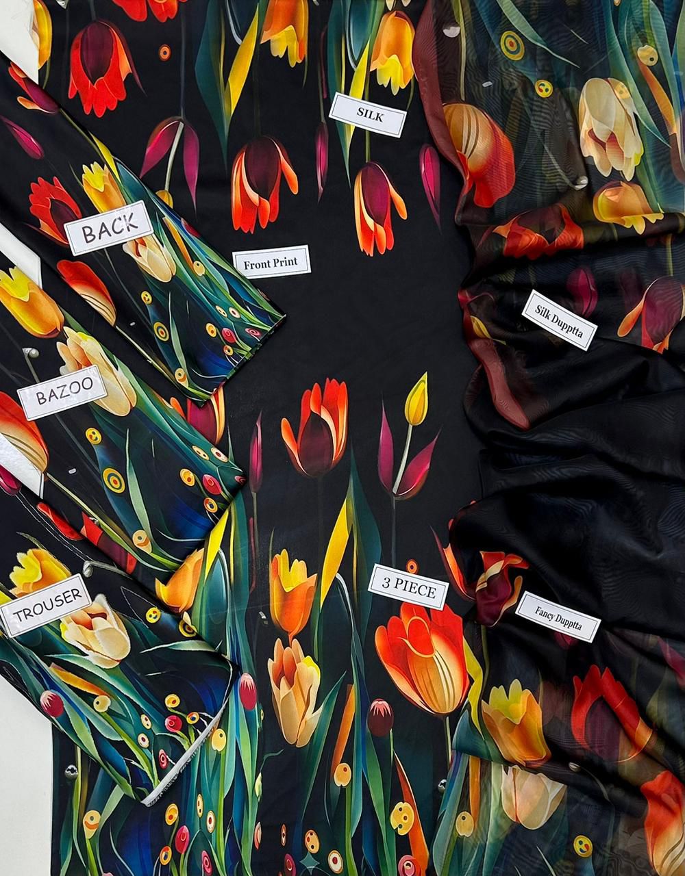 Maria B Silk Digital Printed 3 Piece | MB218