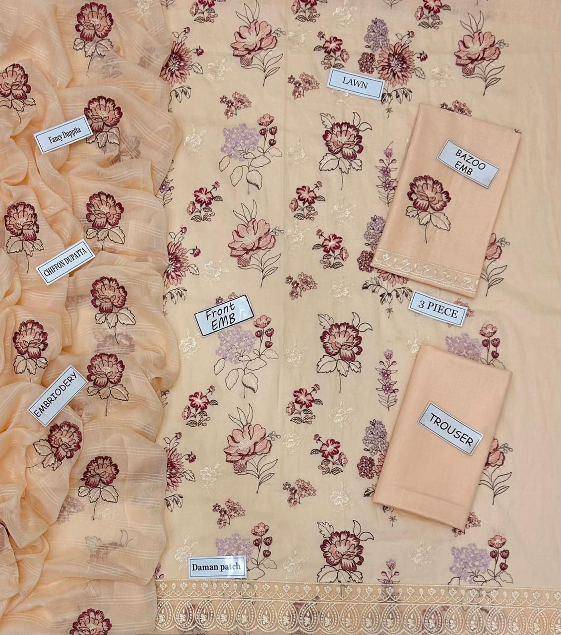 Bareeze Lawn Embroidered 3 Piece | BZ227