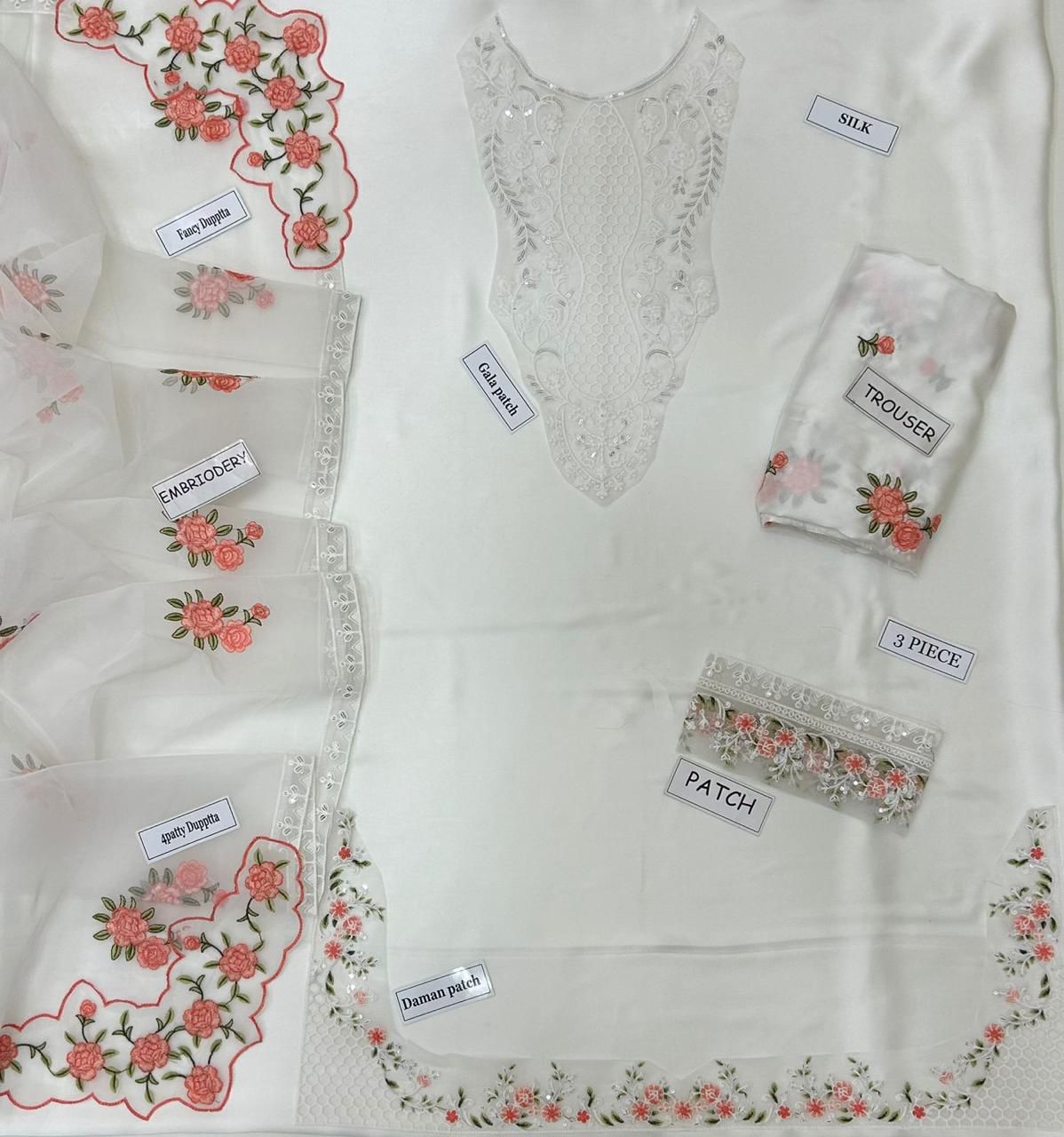 Cross Stitch Silk Embroidered 3 Piece | CS113
