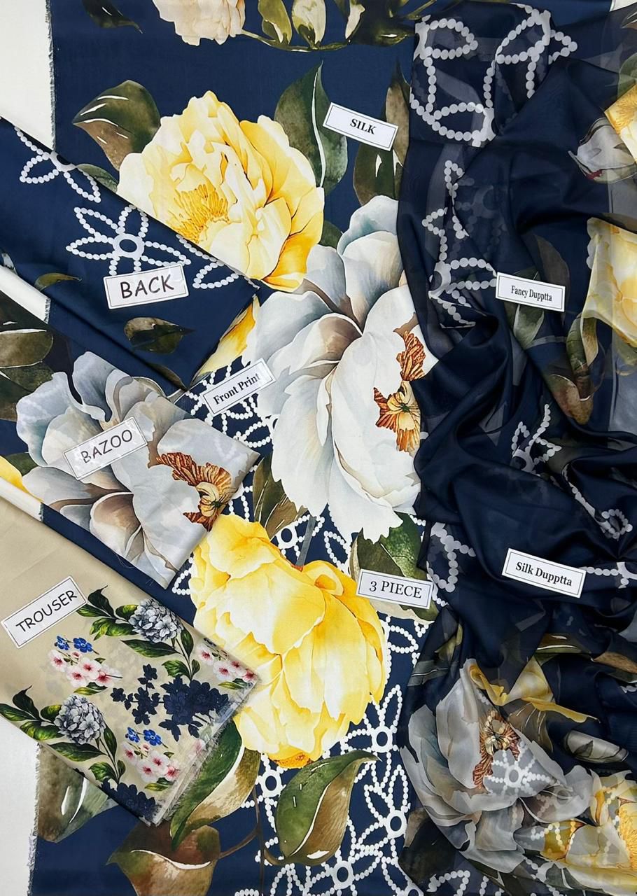 Maria B Silk Digital Printed 3 Piece | MB214