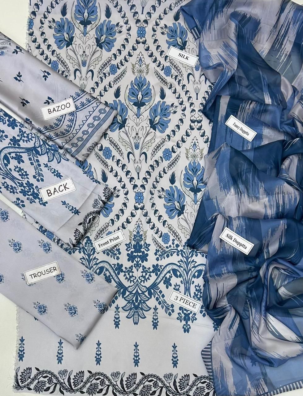 Maria B Silk Digital Printed 3 Piece | MB215