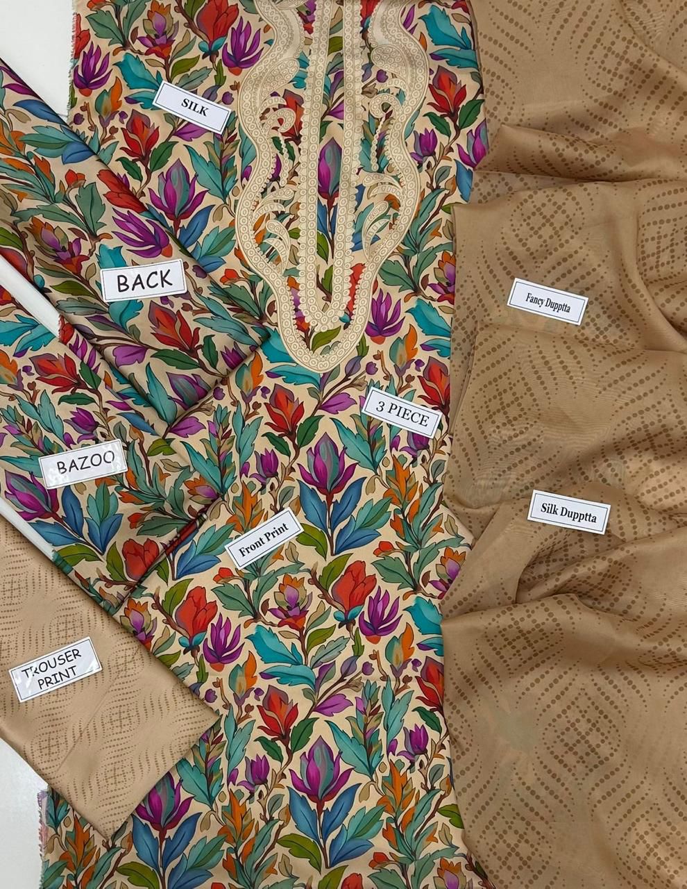 Maria B Silk Digital Printed 3 Piece | MB210