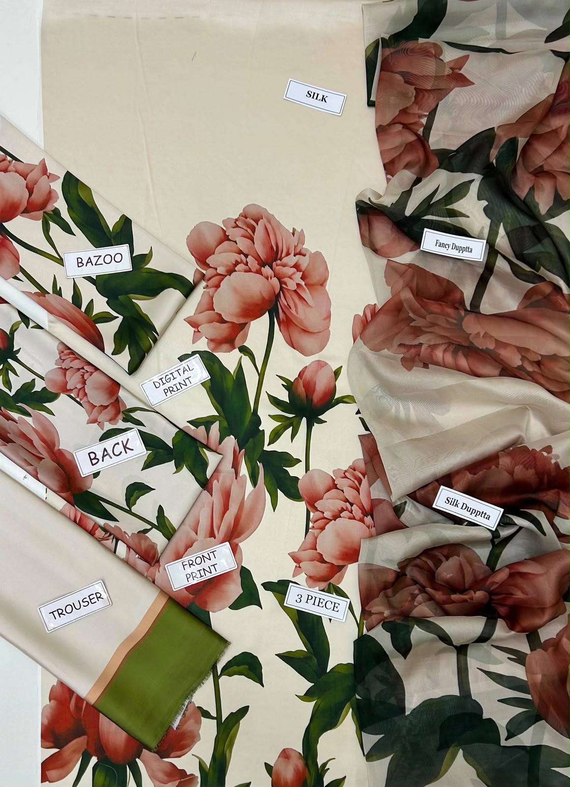 Maria B Silk Digital Printed 3 Piece | MB226