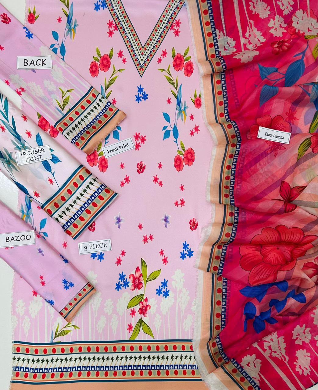 Maria B Silk Digital Printed 3 Piece | MB227