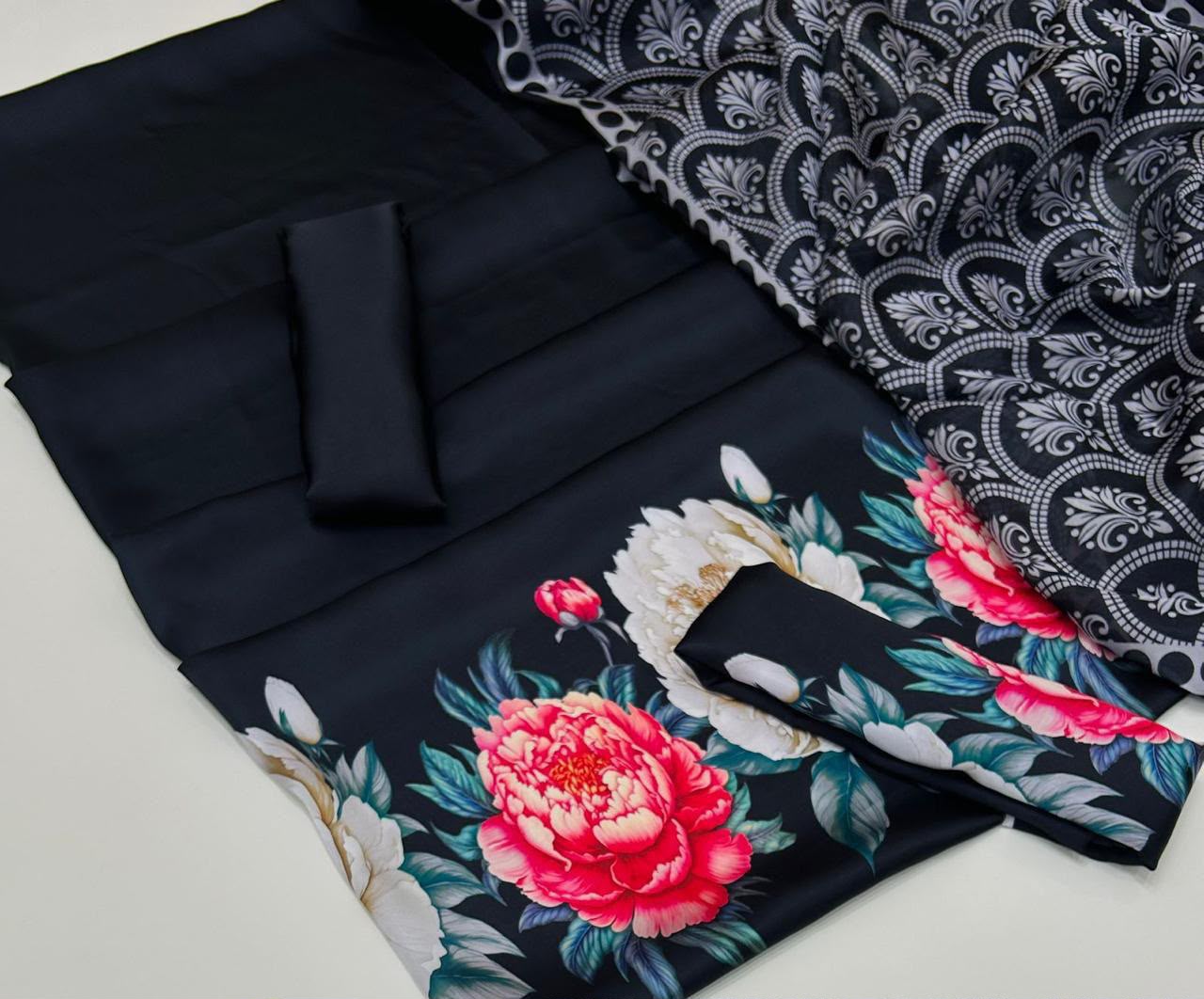 Maria B Silk Digital Printed 3 Piece | MB224