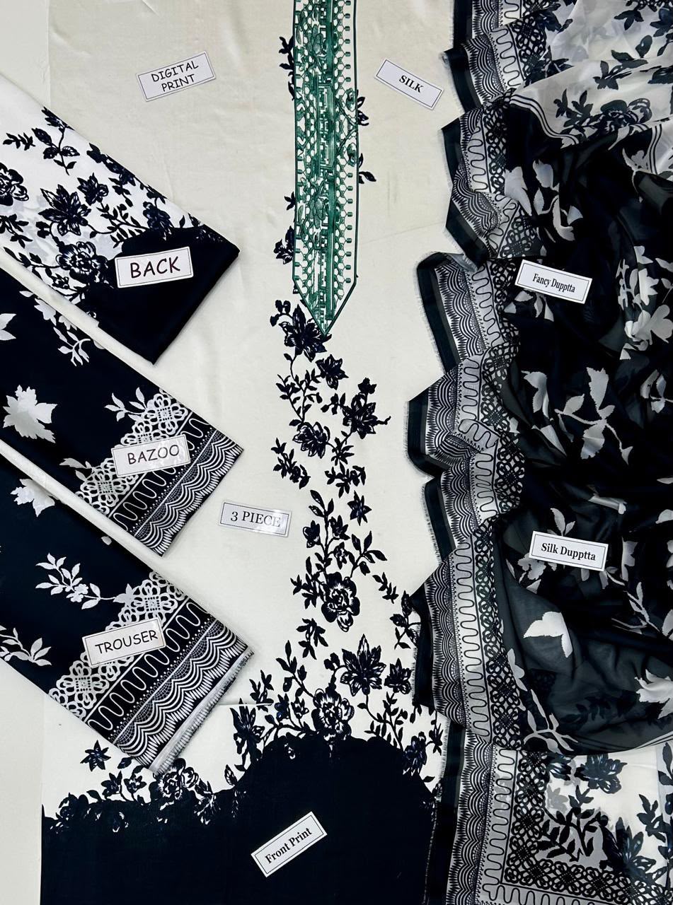 Maria B Silk Digital Printed 3 Piece | MB232