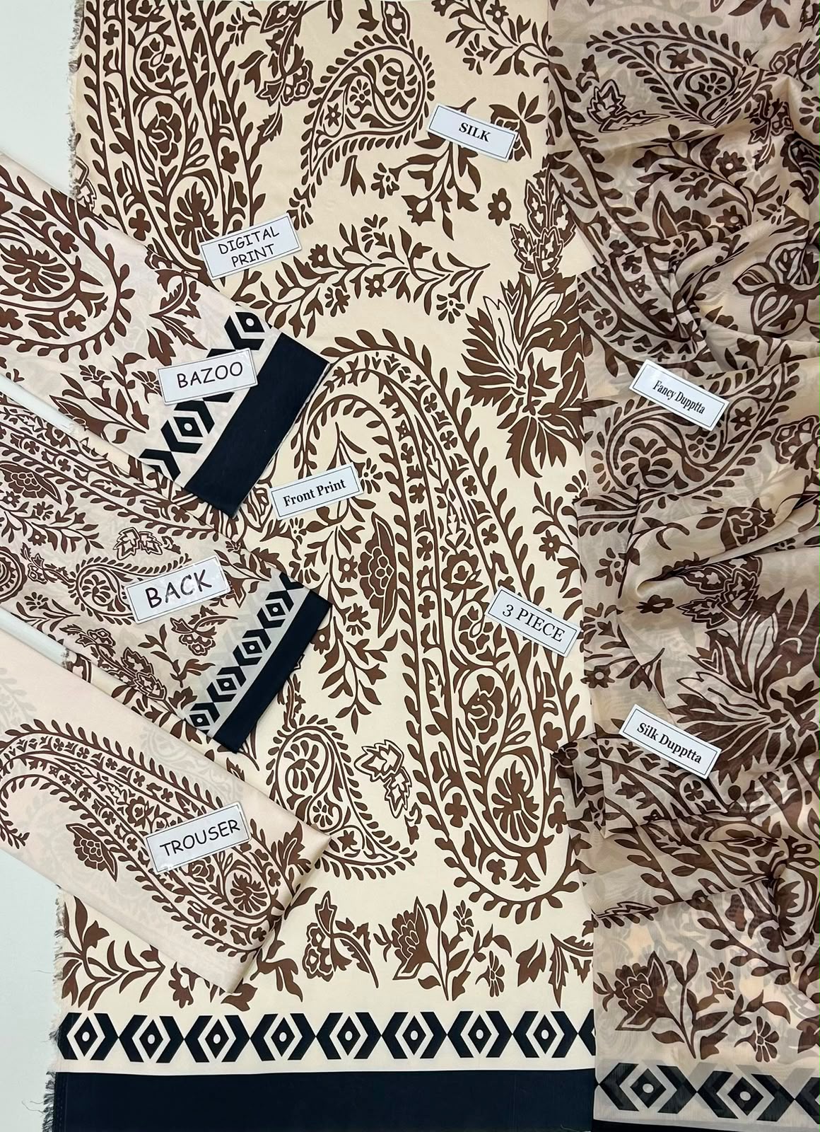 Maria B Silk Digital Printed 3 Piece | MB239