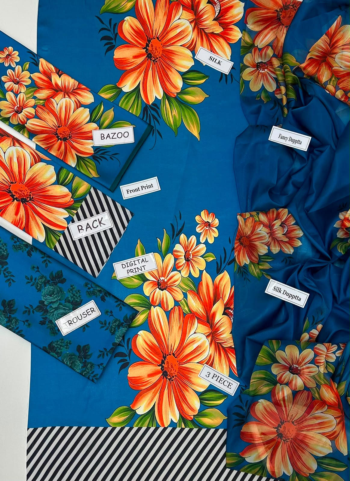 Maria B Silk Digital Printed 3 Piece | MB240
