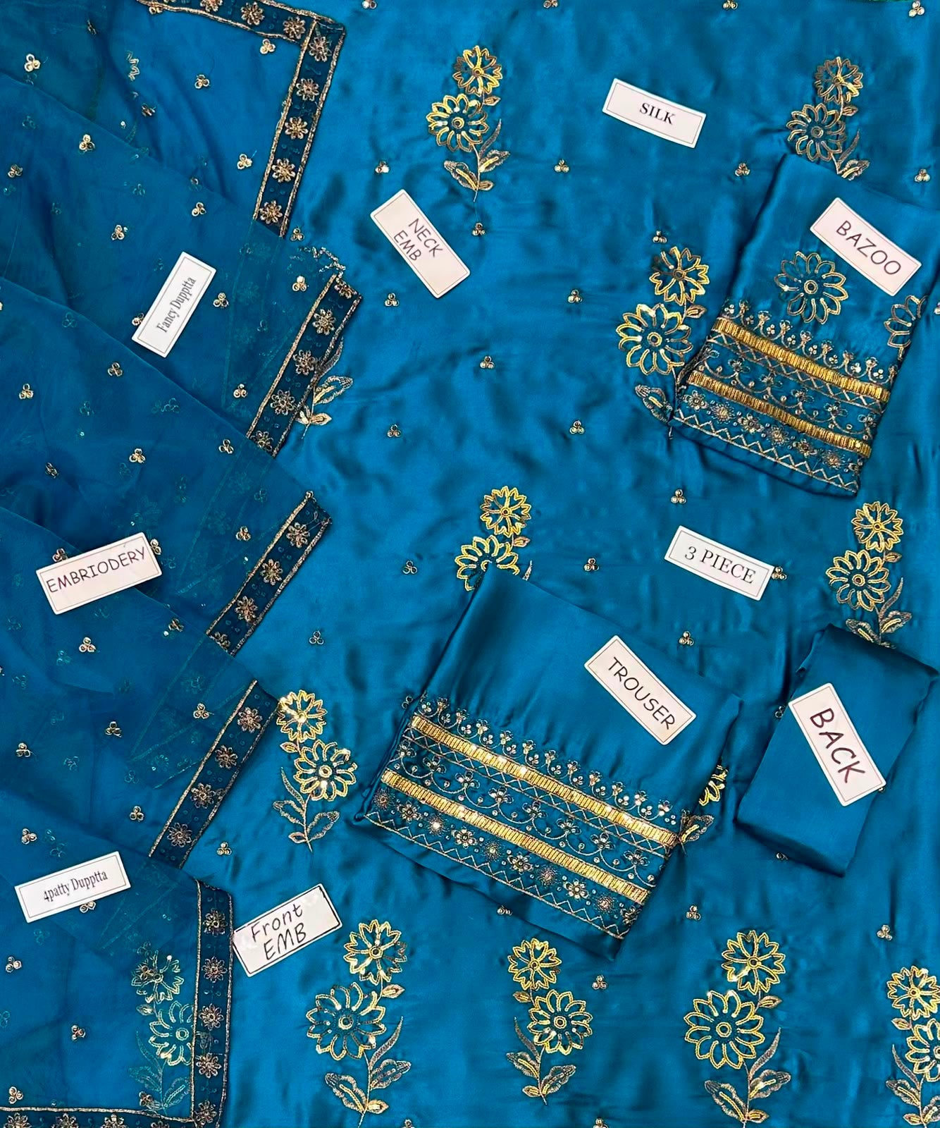 Laam Silk Embroidered 3 Piece | LM213