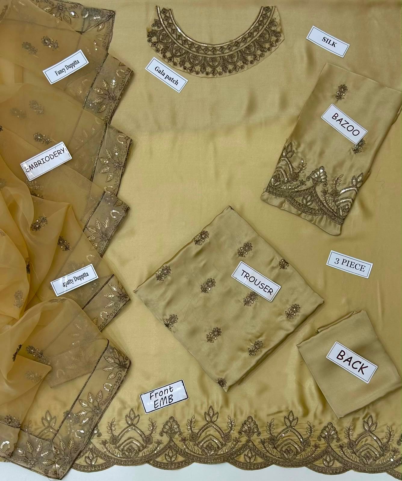 Pashmire Silk Embroidered 3 Piece | PE101