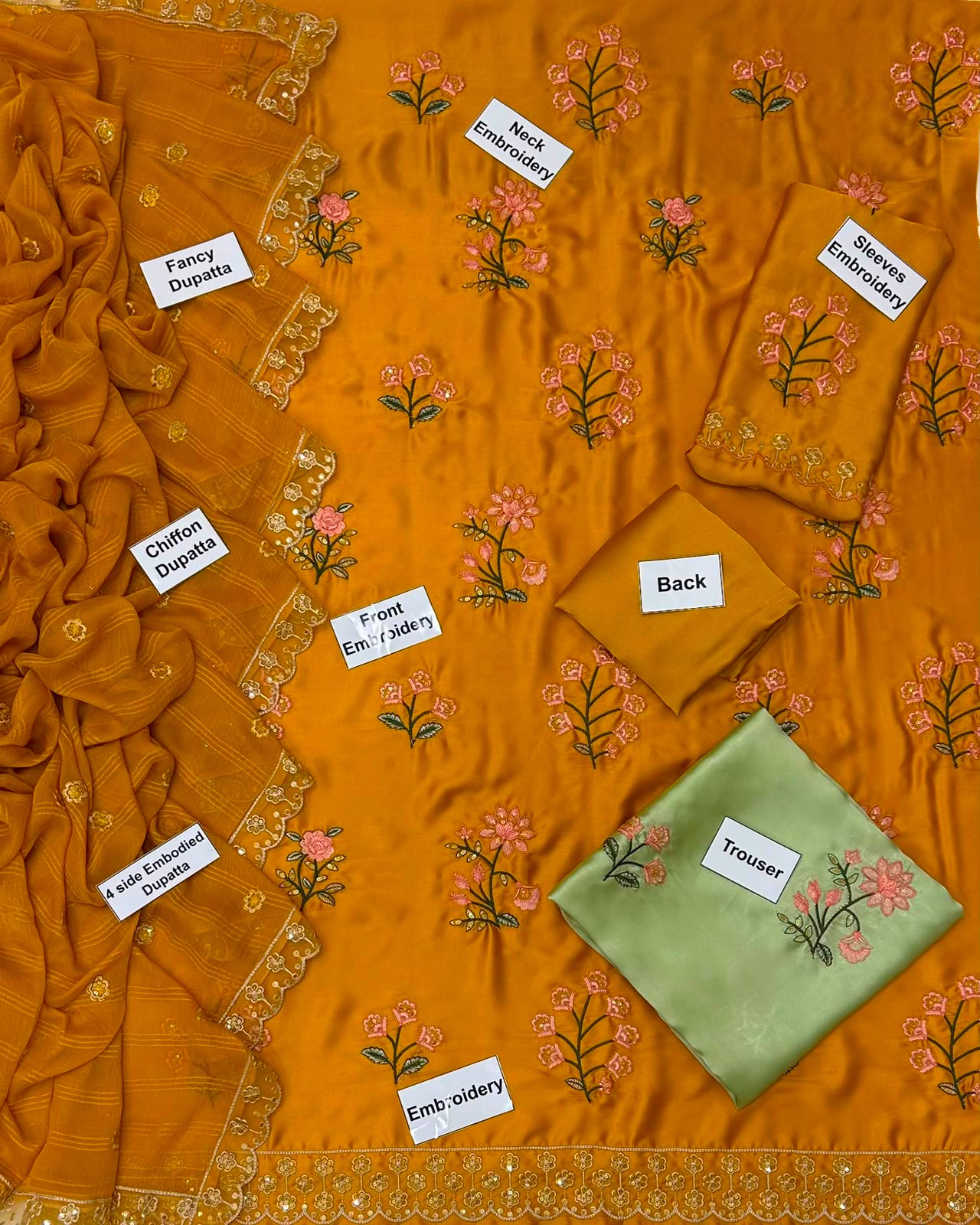 Zainab Chottani Silk Embroidered 3 Piece | ZC401