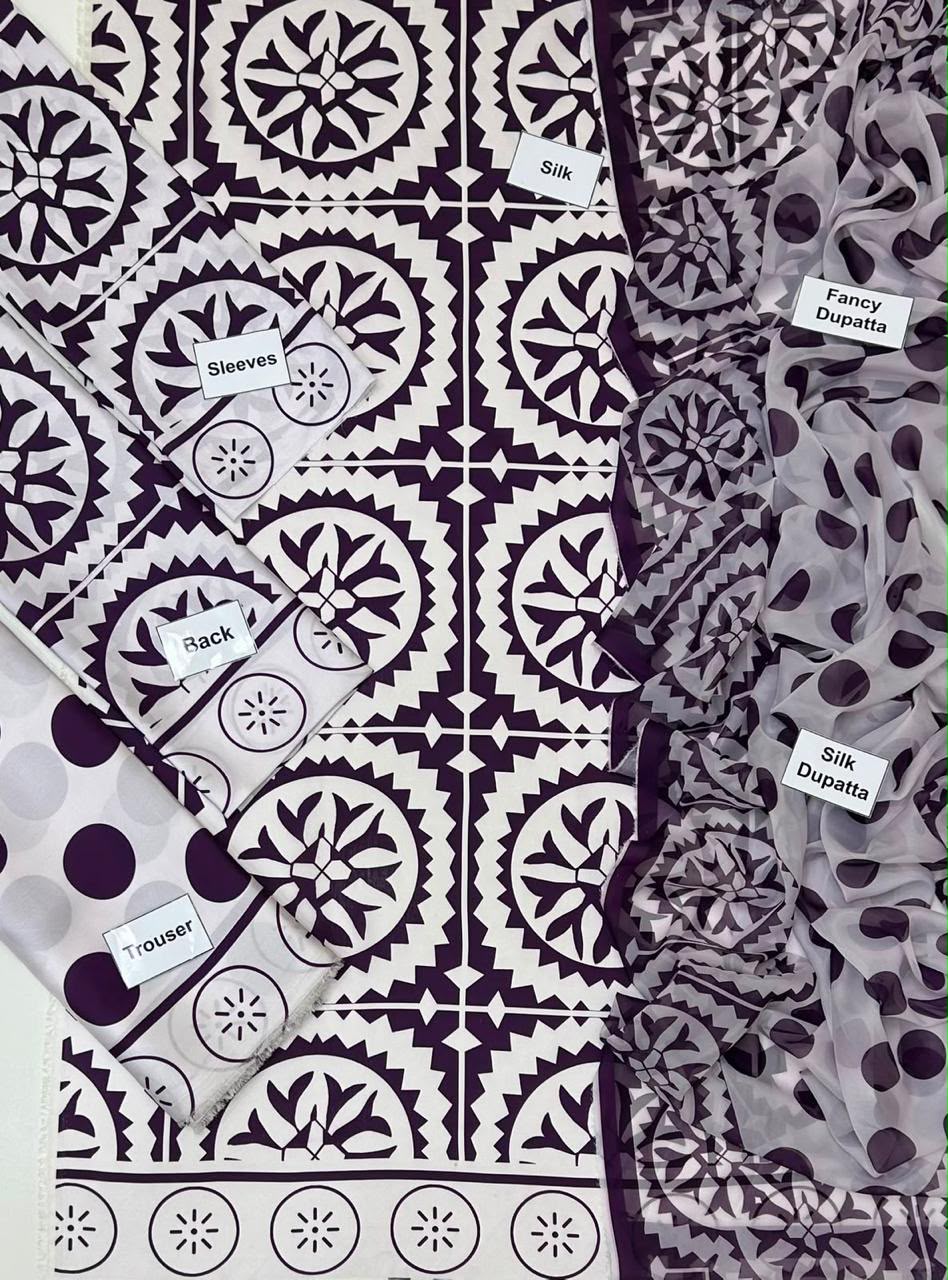 Maria B Silk Digital Printed 3 Piece | MB283