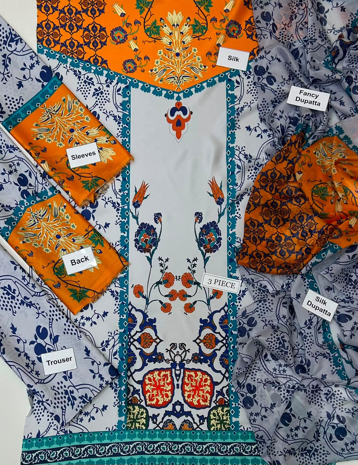 Maria B Silk Digital Printed 3 Piece | MB293