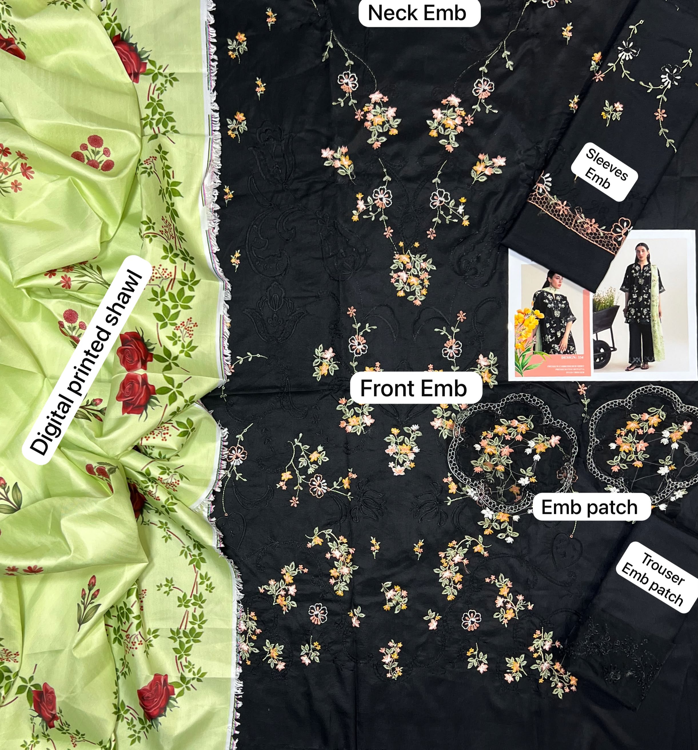 Zara Dhanak Embroidered 3 Piece | RZ403