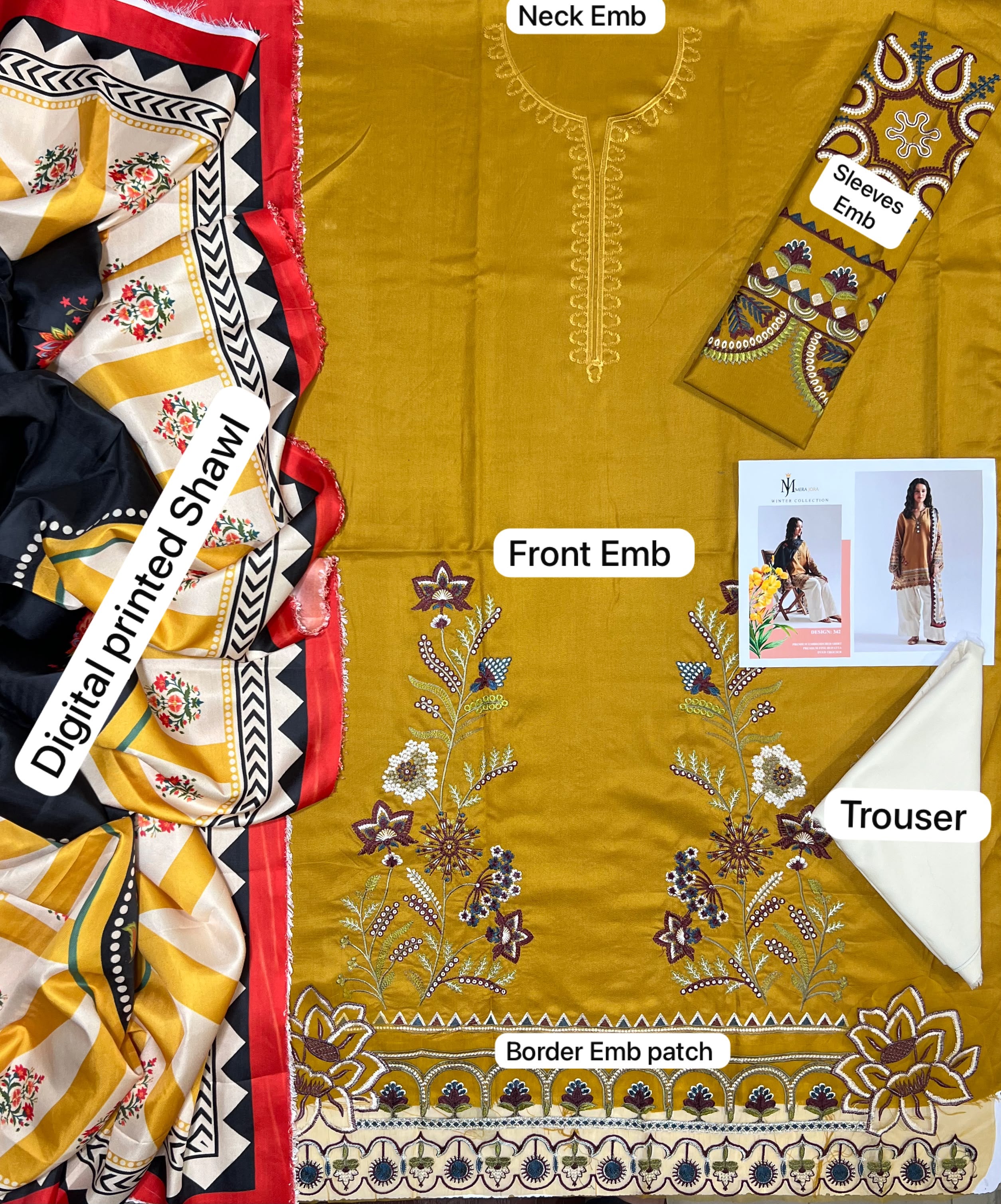 Ethnic Dhanak Embroidered 3 Piece | EC201