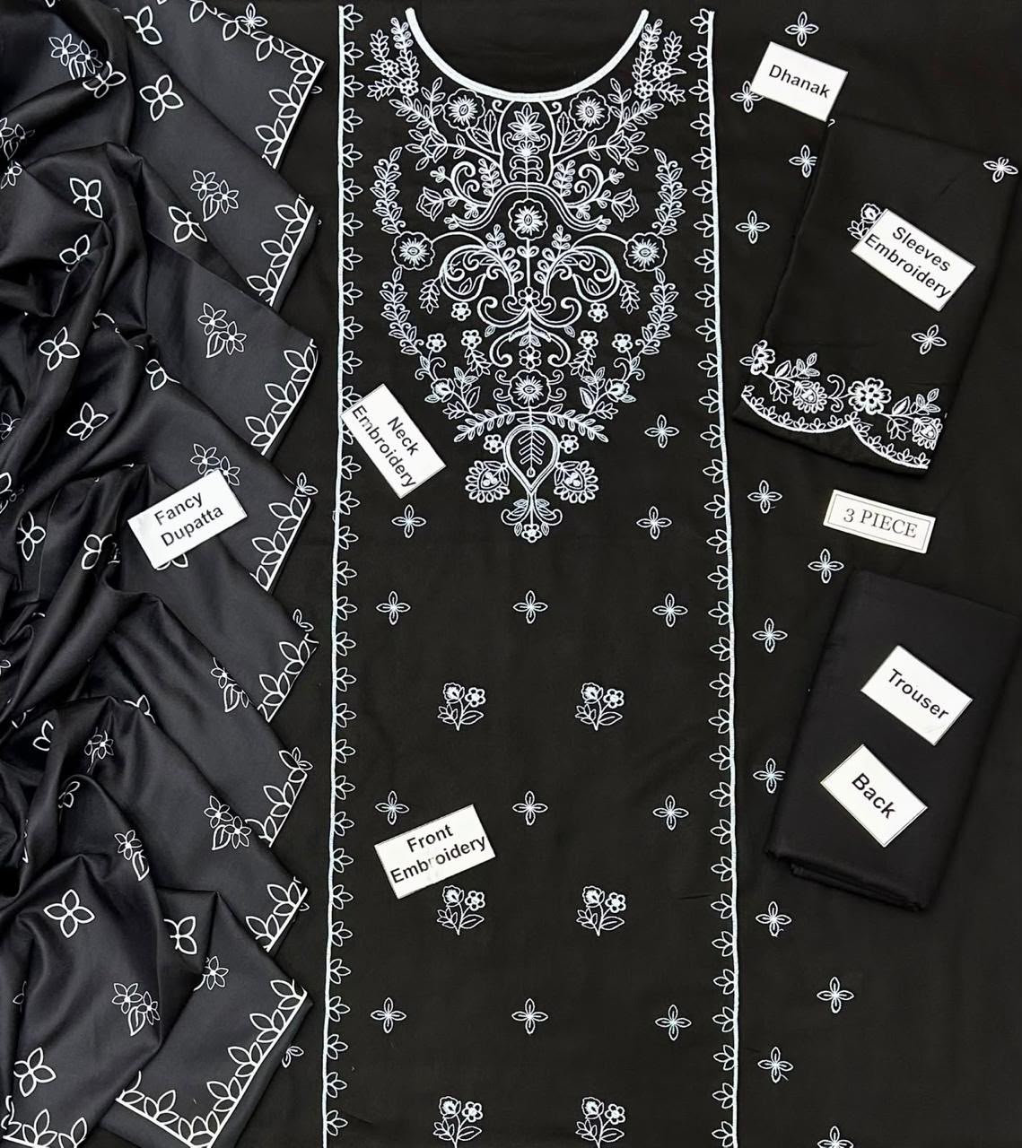 Batik Dhanak Embroidered 3 Piece | BK301