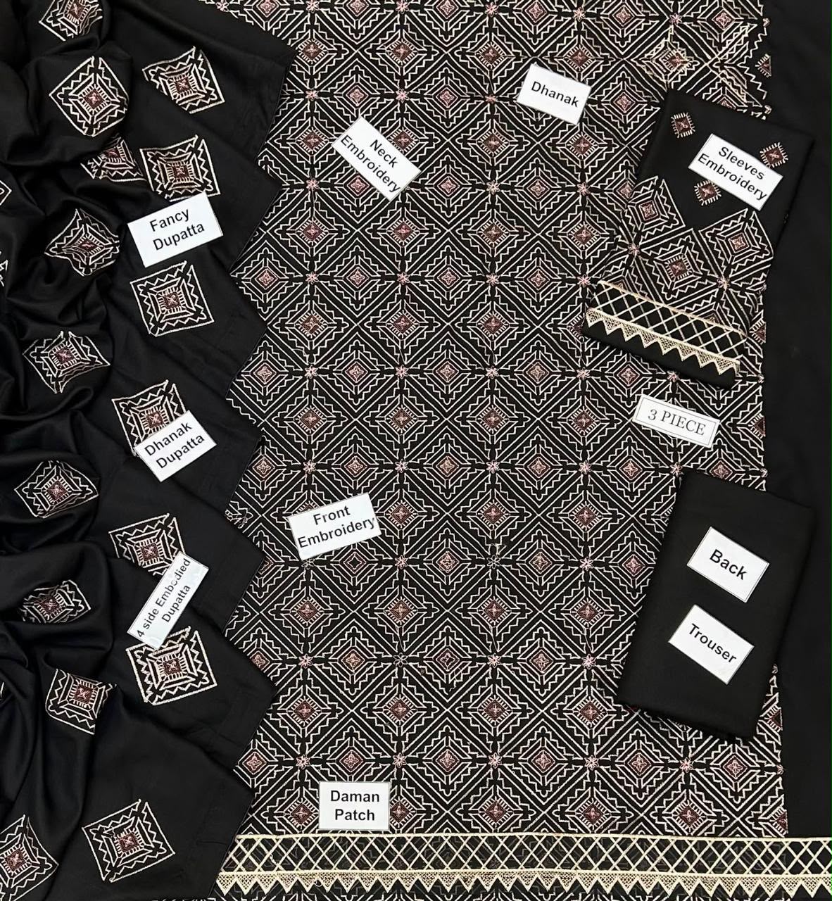 Bareeza Dhanak Embroidered 3 Piece | BA303