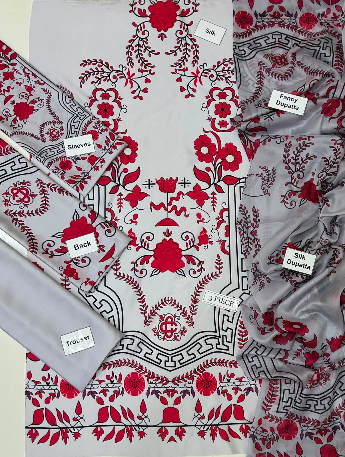 Maria B Silk Digital Printed 3 Piece | MB298