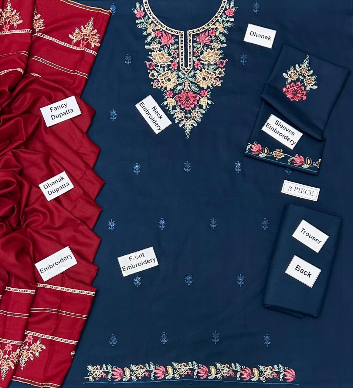 Jazmine Dhanak Embroidered 3 Piece | JE402