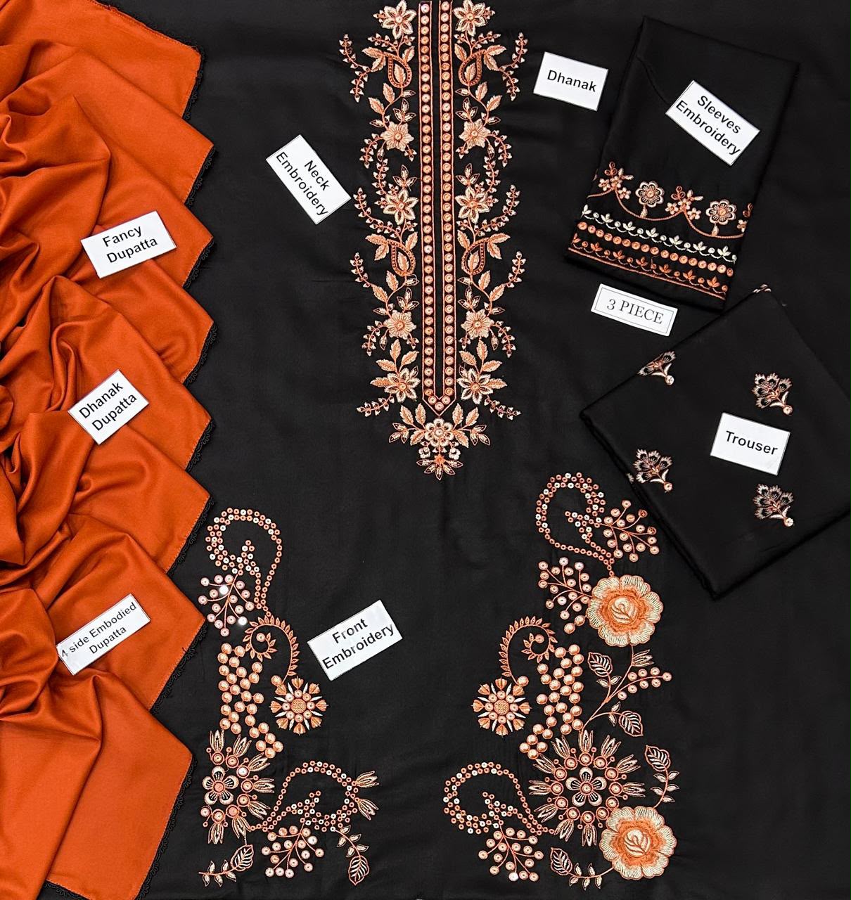 Zainab Chottani Dhanak Embroidered 3 Piece | ZC301