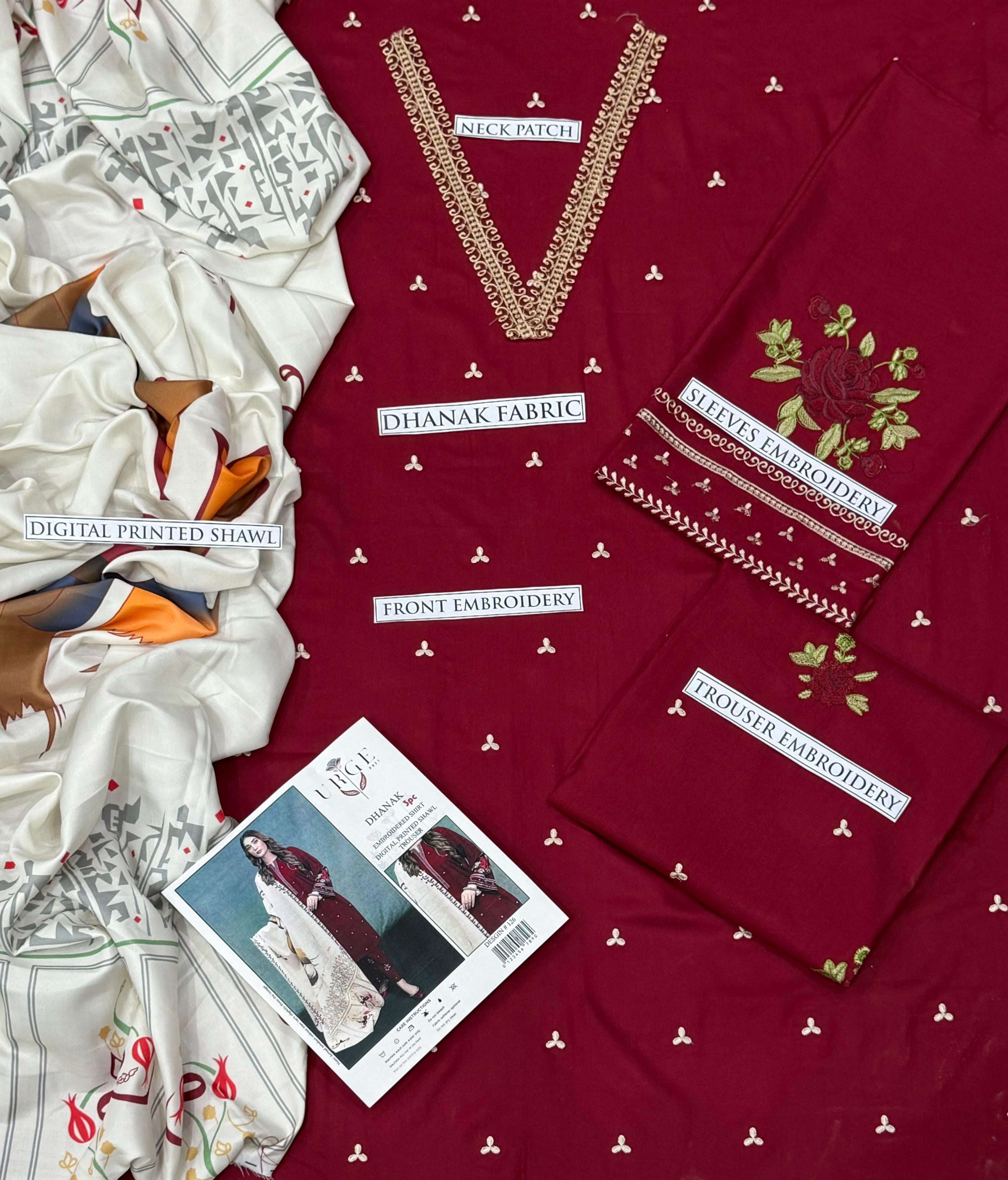 Aisling Dhanak Embroidered 3 Piece | AL100
