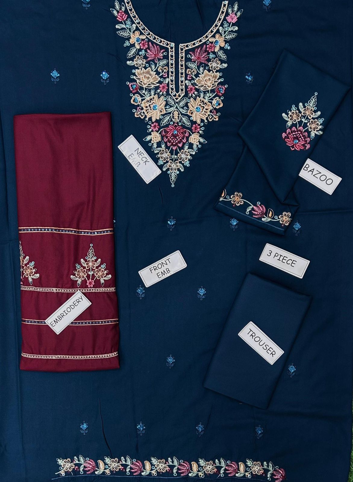 Jazmin Dhanak Embroidered 3 Piece | JZ101