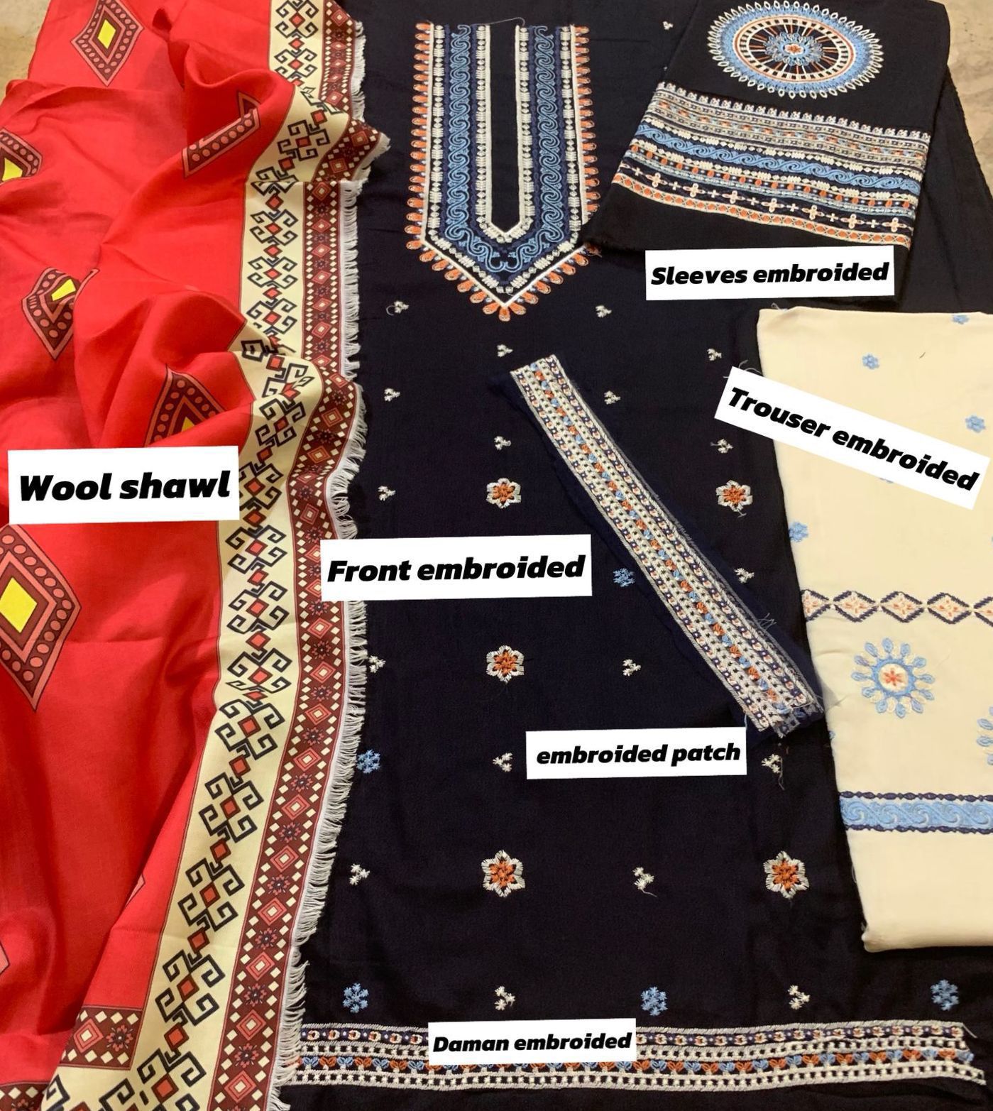 Jazmin Dhanak Embroidered 3 Piece | JZ103