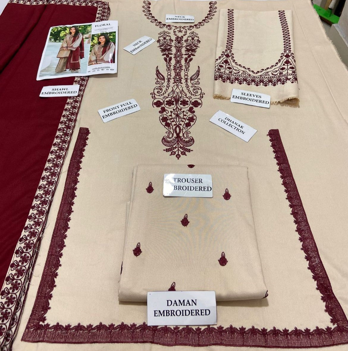 Baroque Dhanak Embroidered 3 Piece | BQ113