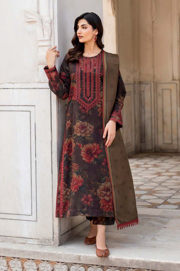 Baroque Dhanak Embroidered 3 Piece | BQ117