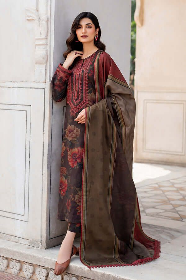 Baroque Dhanak Embroidered 3 Piece | BQ117