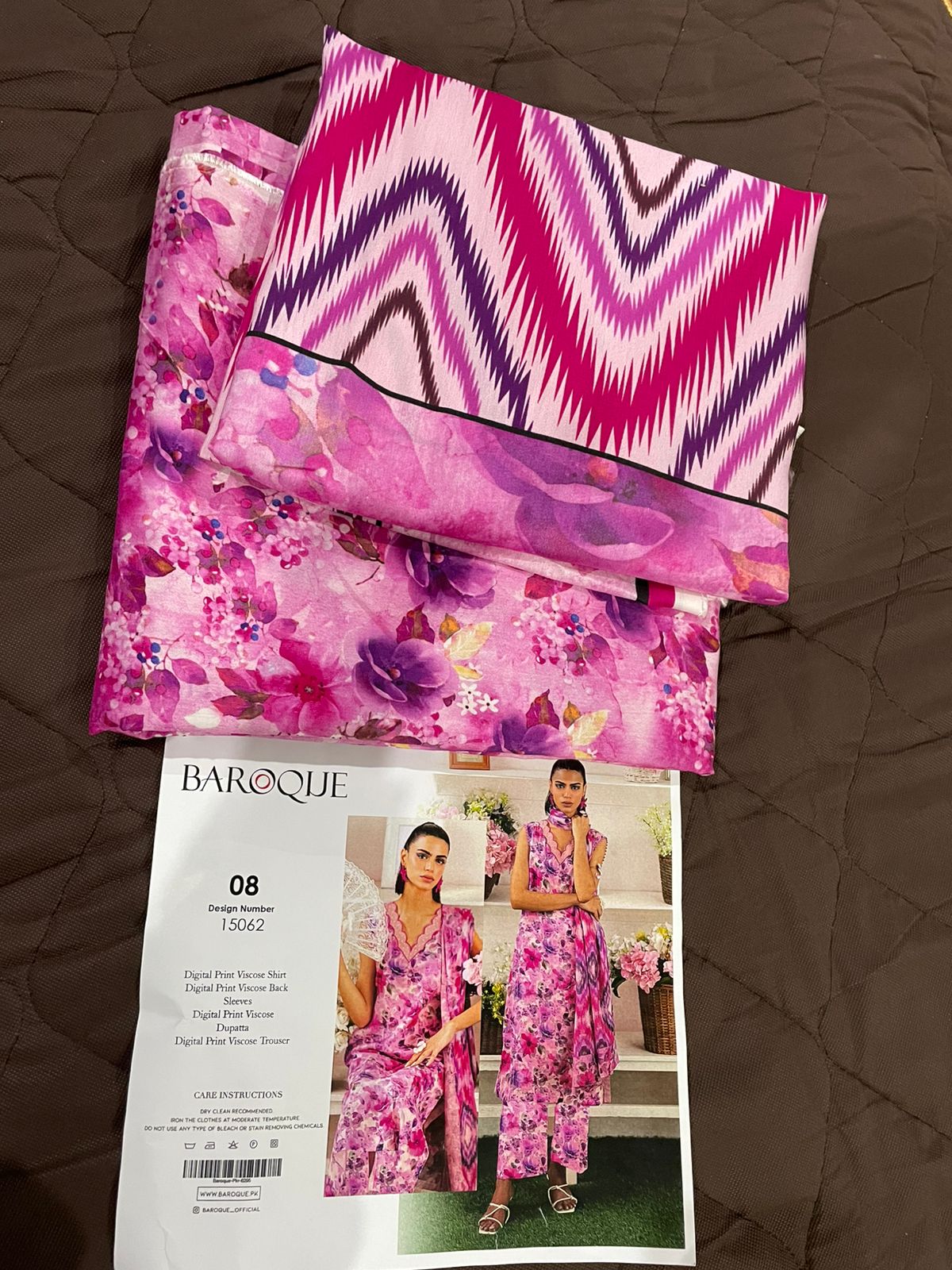Baroque Viscose Digital Printed 3 Piece | BQ106
