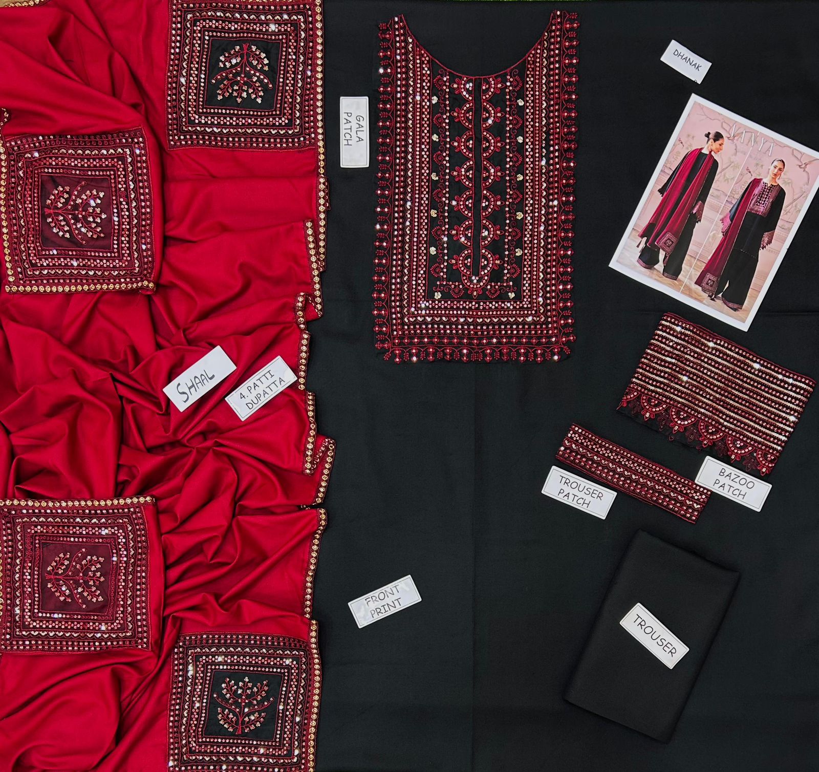 Vanya Dhanak Embroidered 3 Piece | VA100