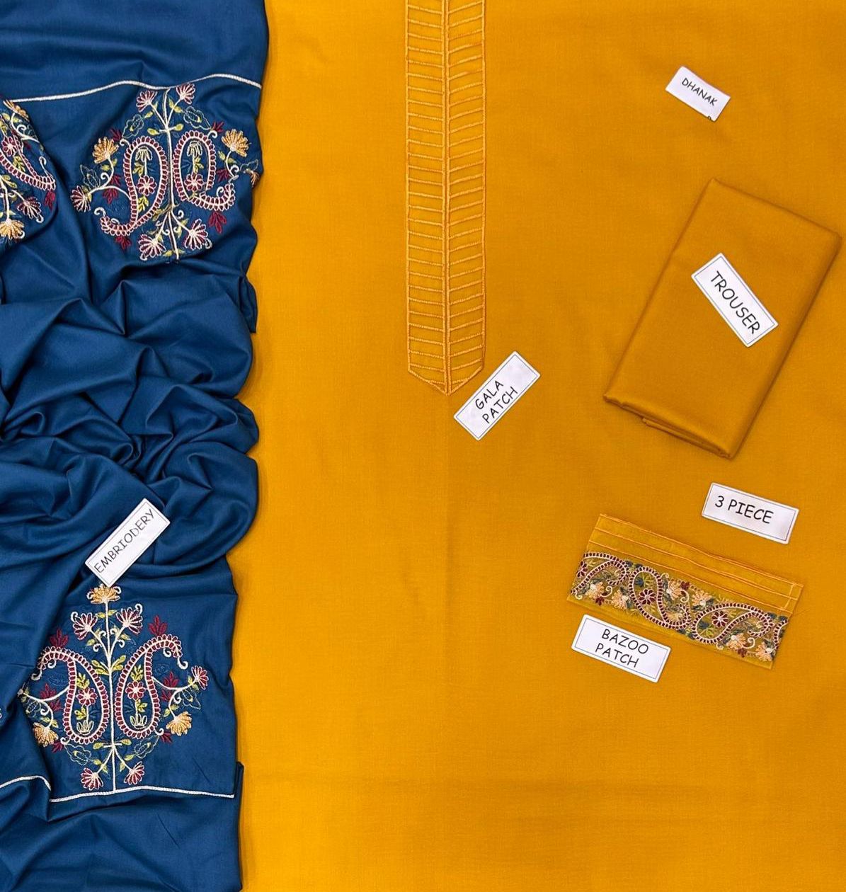 Aisling Dhanak Embroidered 3 Piece | AL151