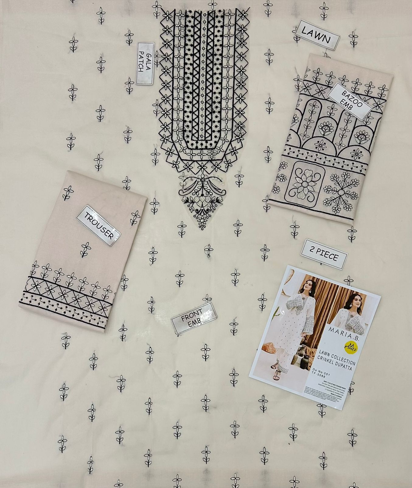 Maria B Lawn Embroidered 2 Piece | MB123