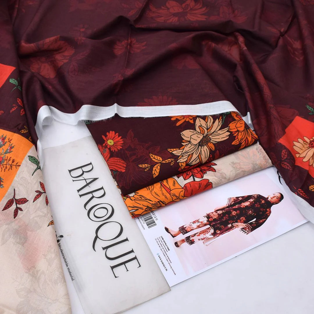 Baroque Lawn Digital Printed 3 Piece | BQ136