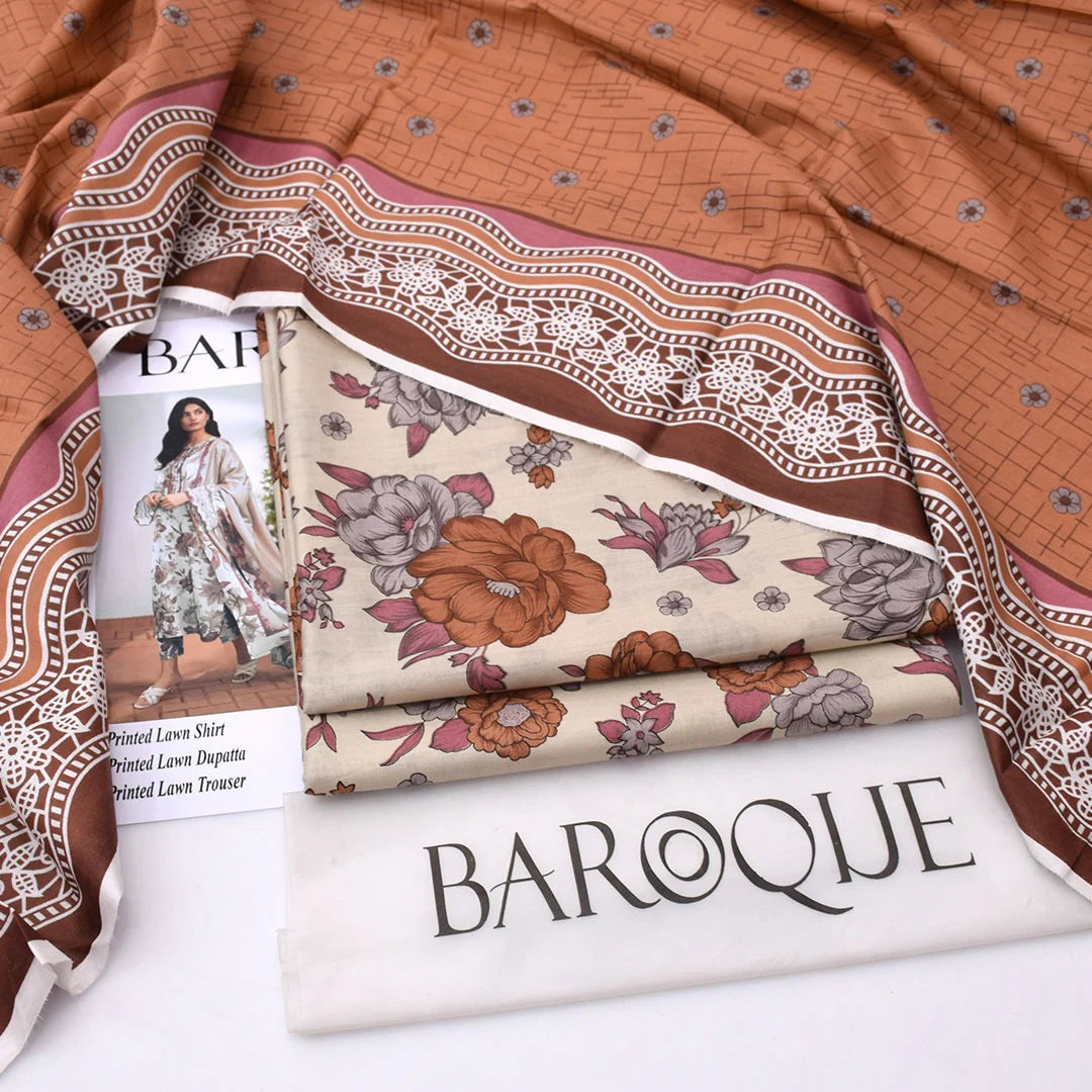 Baroque Lawn Digital Printed 3 Piece | BQ128