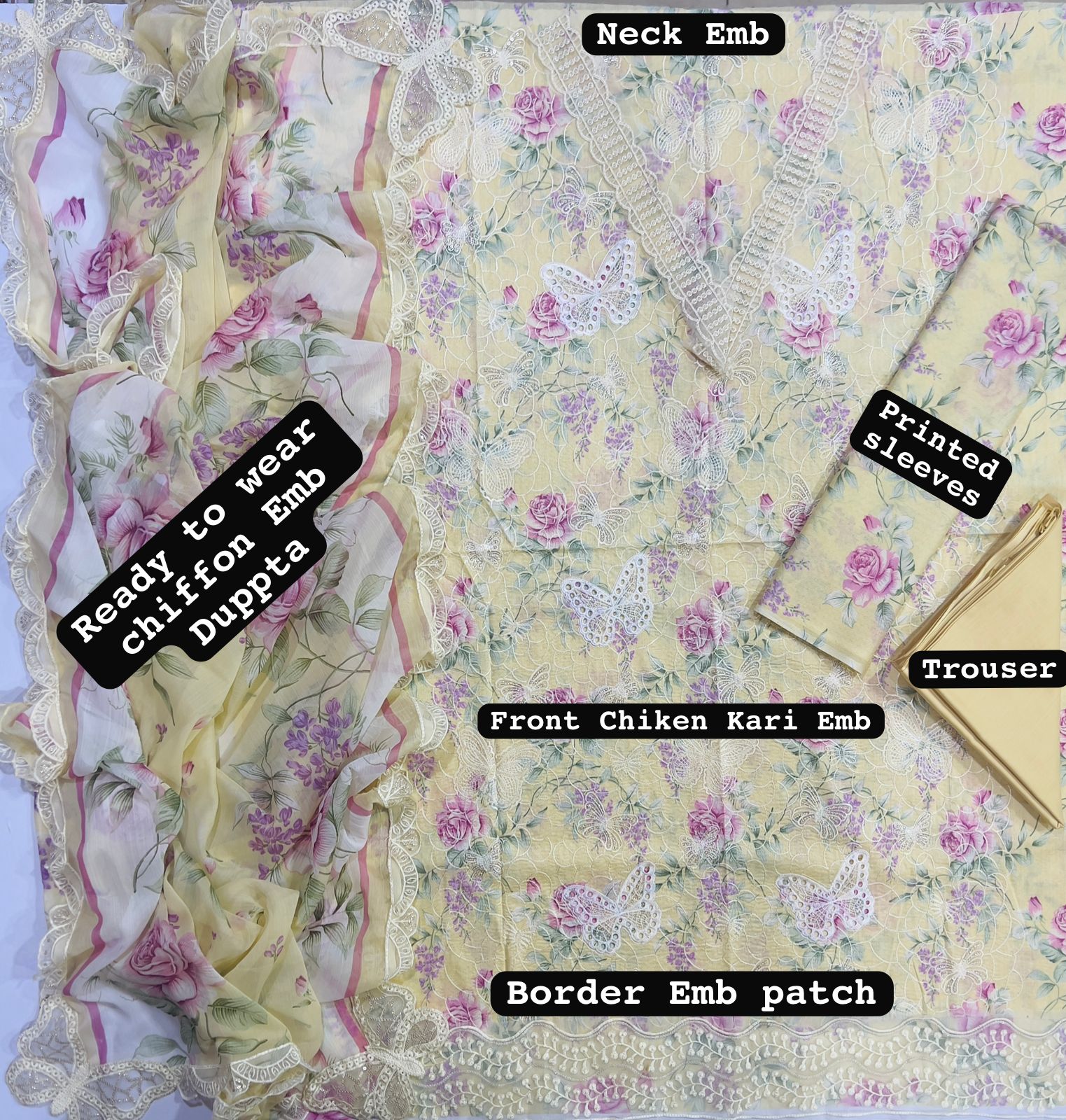 Maria B Lawn Embroidered 3 Piece | MB151