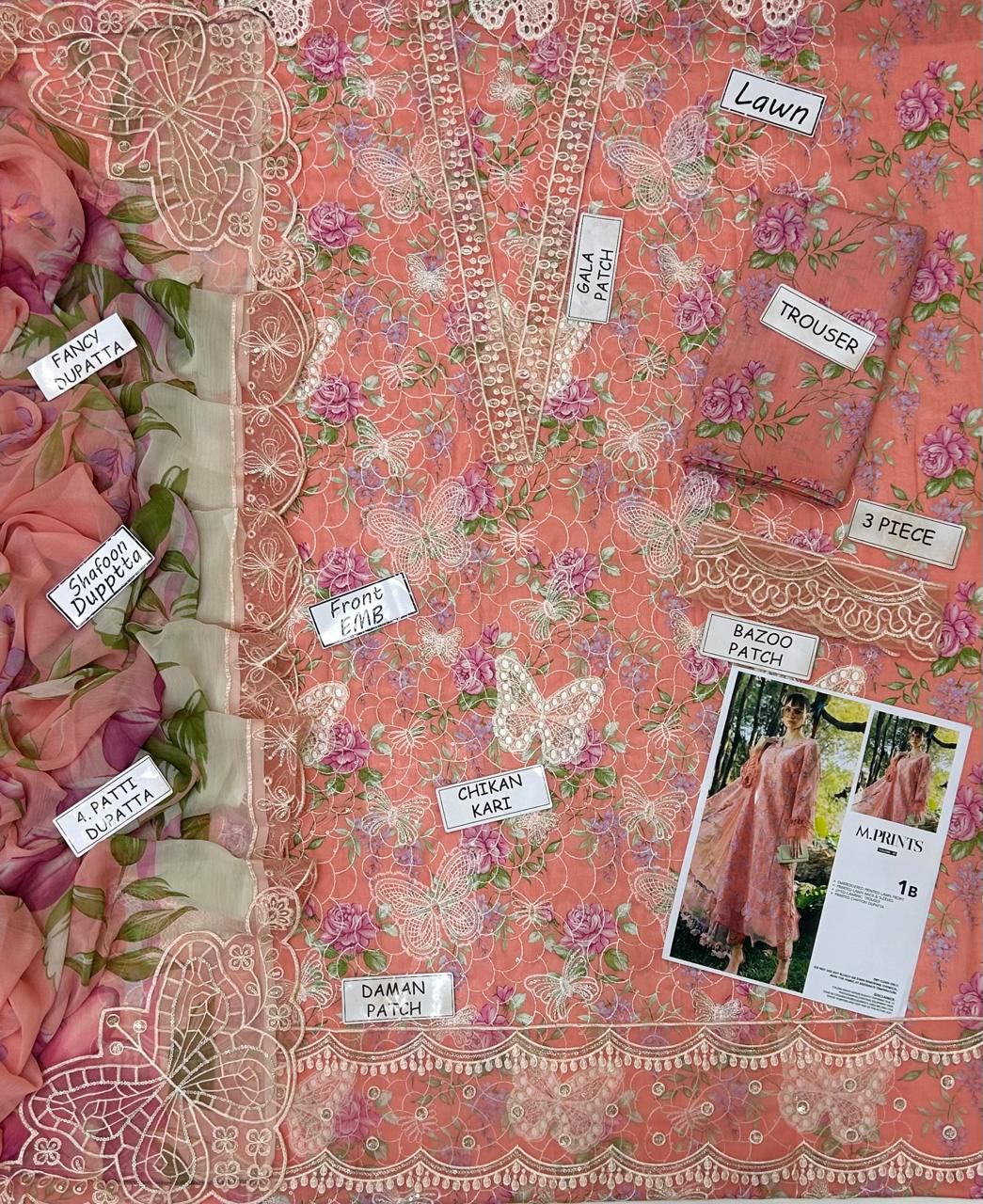 Maria B Lawn Embroidered 3 Piece | MB149