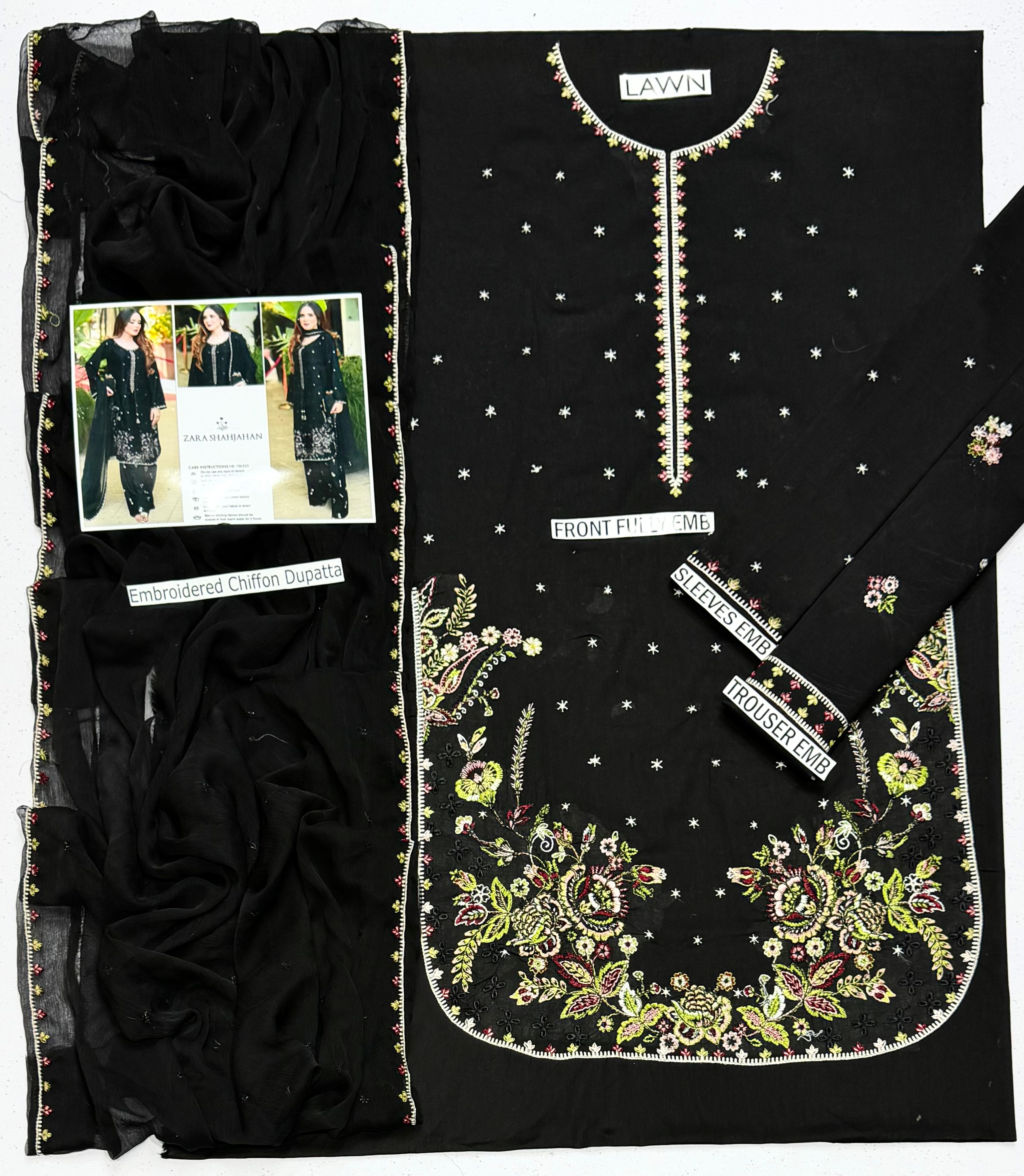 Zara Lawn Embroidered 3 Piece | ZR903