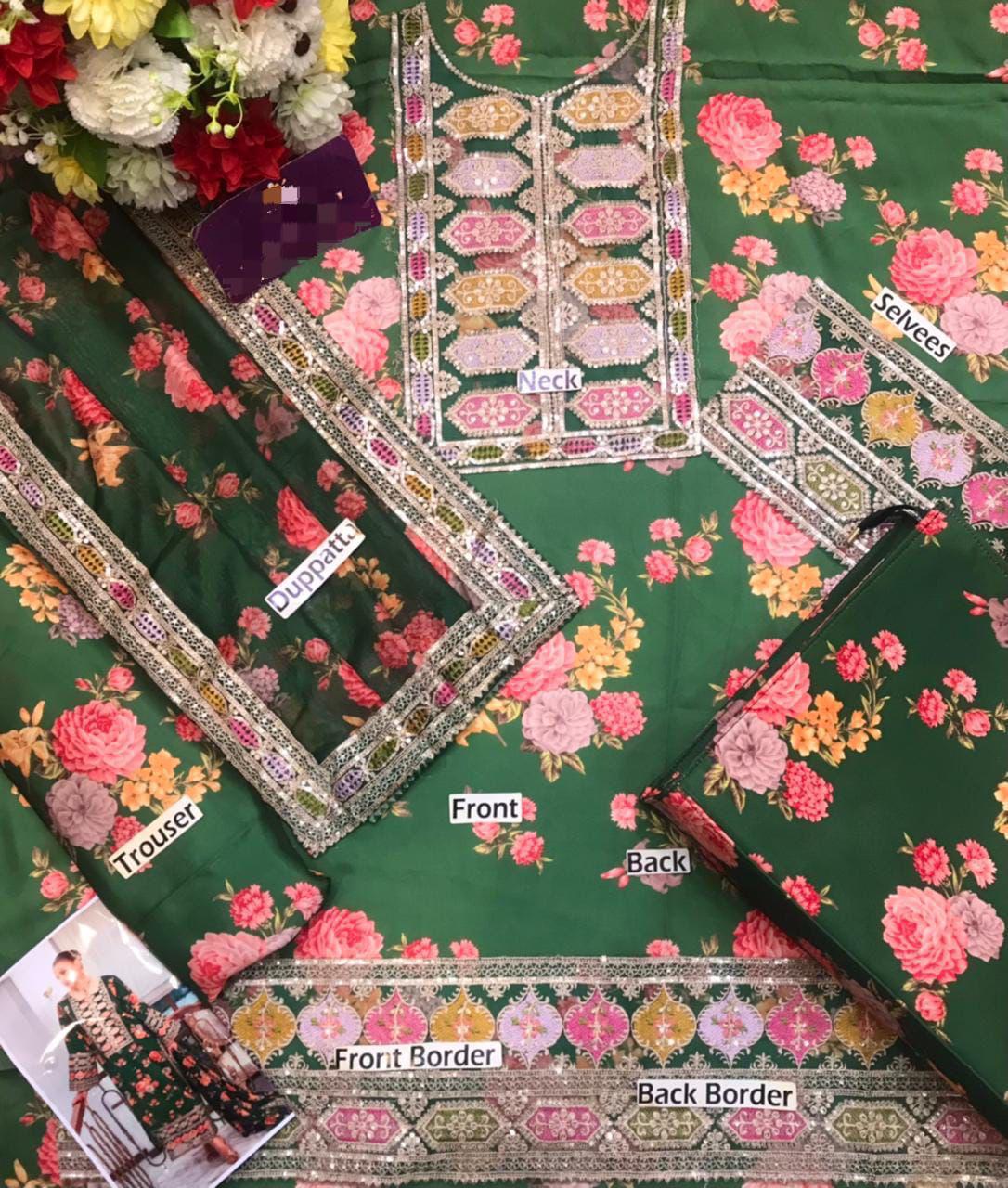 Aneela Shamoz Silk Embroidered 3 Piece | AN120