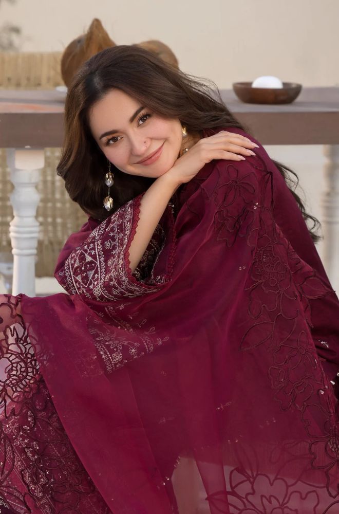 Qalamkar Dhanak Embroidered 3 Piece | QR100