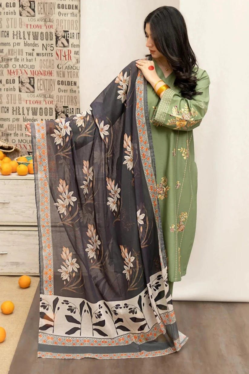 Urge Dhanak Embroidered 3 Piece | UG100