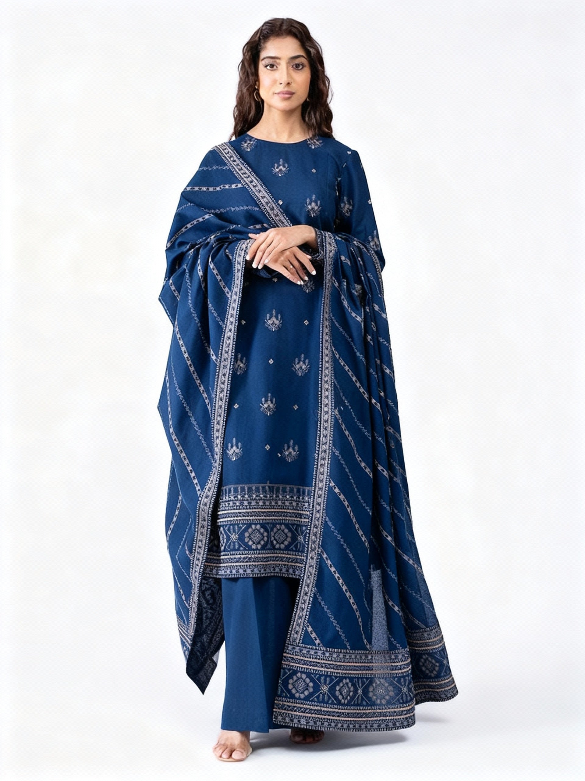 Kayseria Dhanak Embroidered 3 Piece | KY100