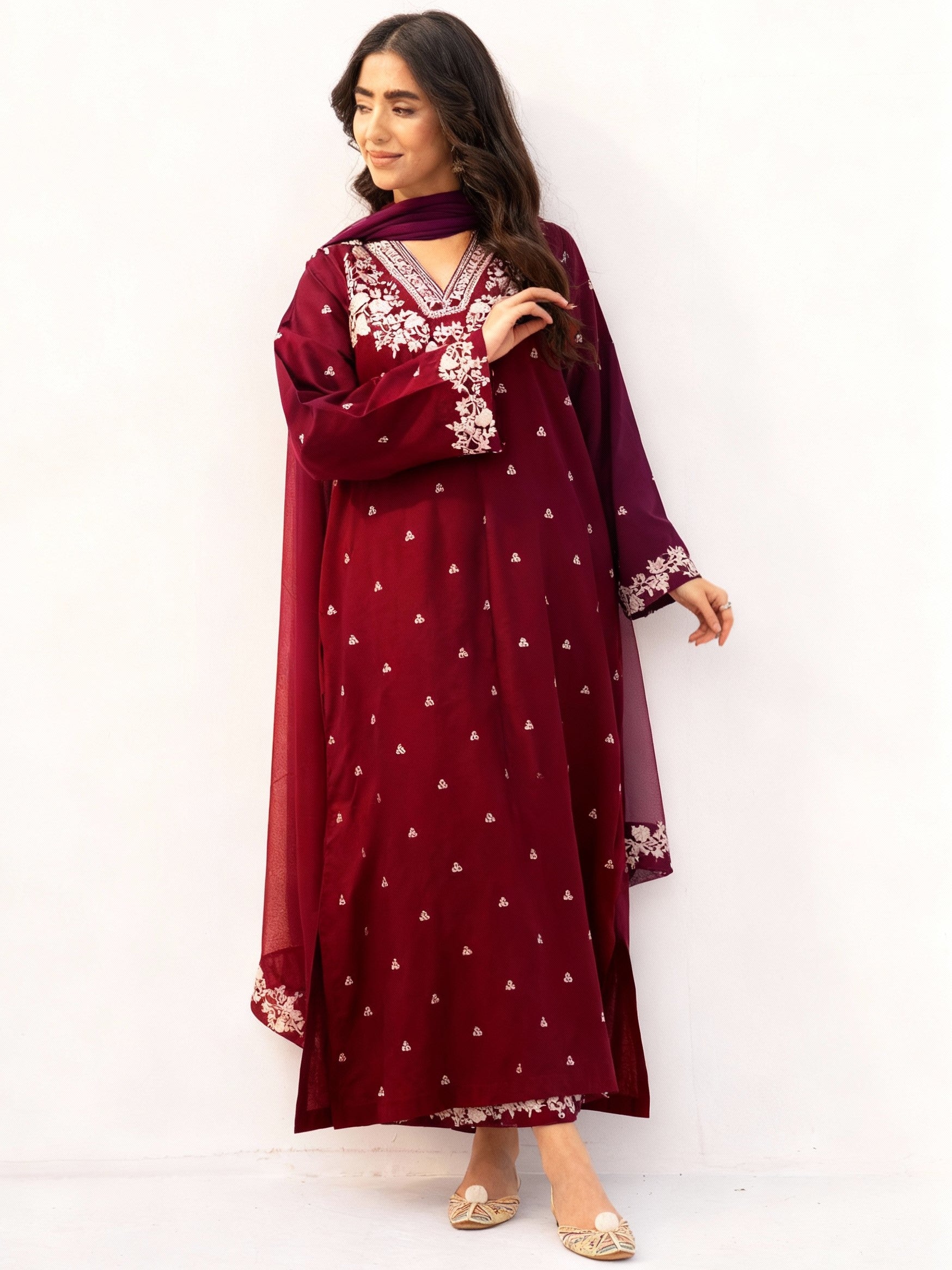 Rozana Dhanak Embroidered 3 Piece | RZ100