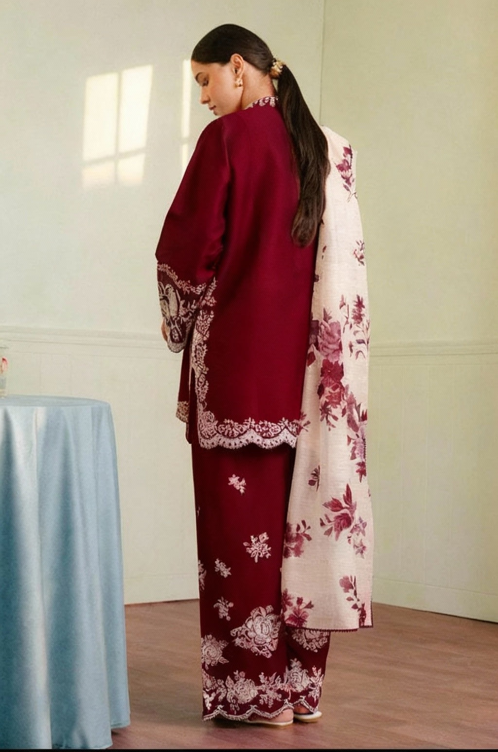 Zara Dhanak Embroidered 3 Piece | ZR100