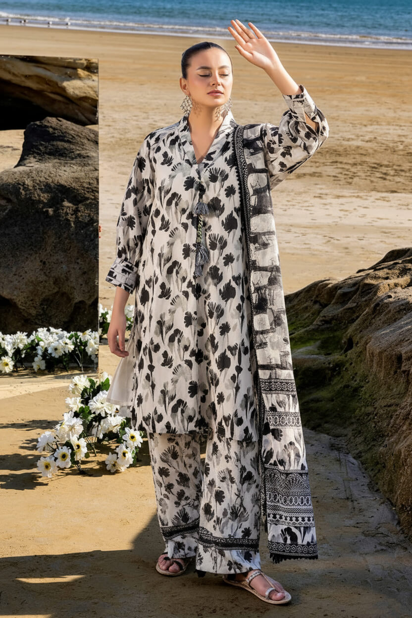 Alkaram Linen Digital Printed 3 Piece | AK100