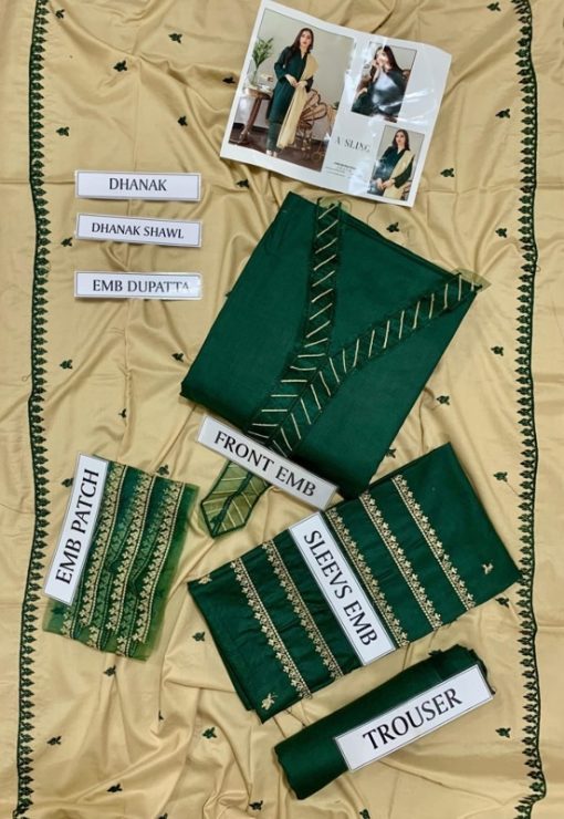 Aisling Dhanak Embroidered 3 Piece | AL131