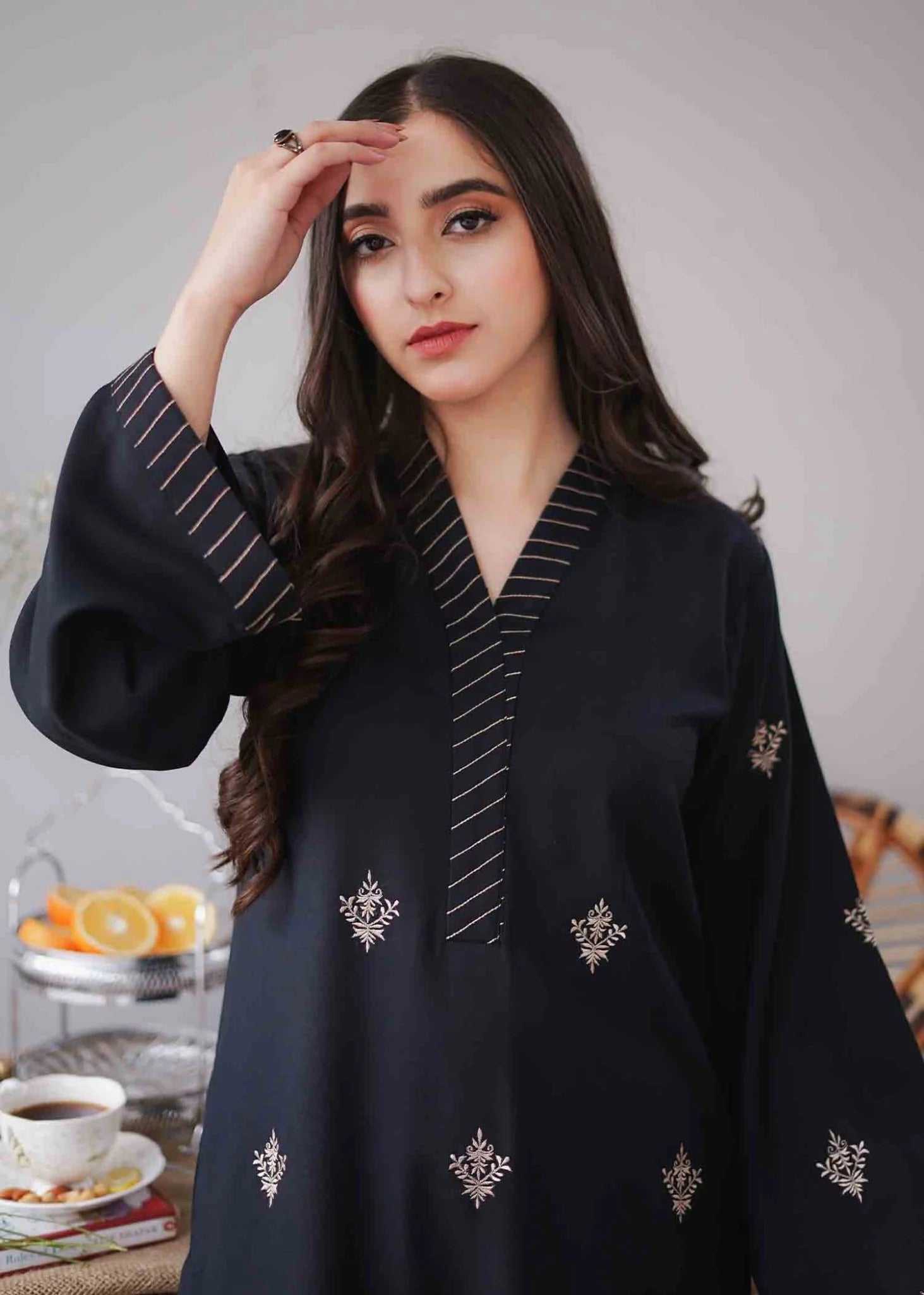 Aisling Dhanak Embroidered 3 Piece | AL102
