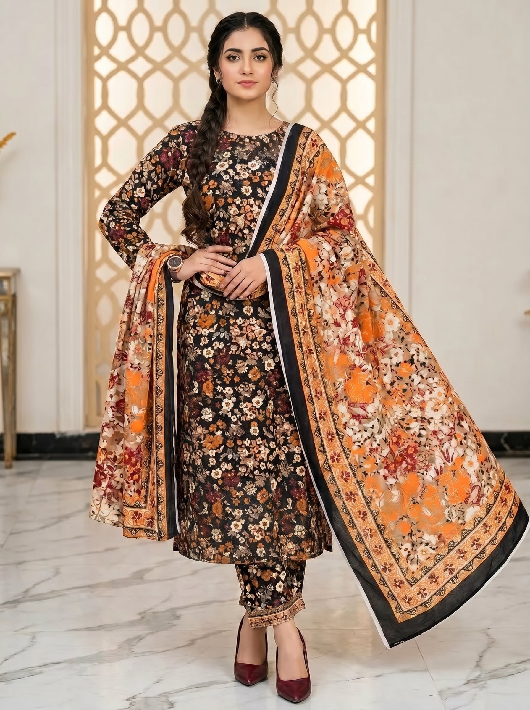 Bin Saeed Lawn Digital Printed 3 Piece | BS100