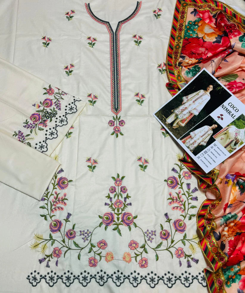 Zara Dhanak Embroidered 3 Piece | ZR105